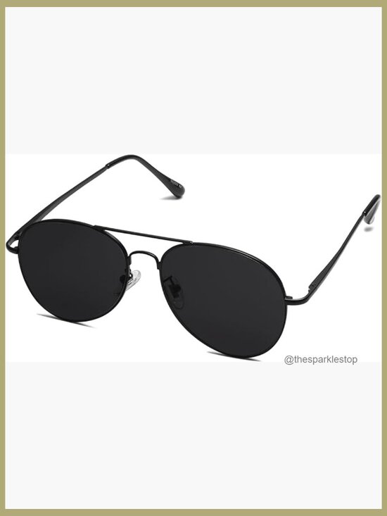 Metal Frame Aviator Sunglasses with UV400 Protection and Spring Hinges